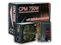 Inter-Tech CPM 750W modular Netzteil (750 Watt, 8x SATA, 140mm Lüfter) ATX-Netzteile