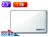Externe 2,5" 1TB S-ATA-Festplatte, USB 3.0, weiß