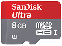 SanDisk 8GB Ultra microSDHC Speicherkarte, 30 MB/s, UHS-1 SanDisk microSD-Speicherkarten UHS U1