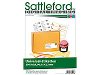 Sattleford 300 Adress-Etiketten 96,5x42,3 mm für Laser/Inkjet Sattleford Drucker-Etiketten
