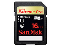 SanDisk 16 GB Extreme Pro SDHC-Speicherkarte, 90-95 MB/s, UHS Class 3 SanDisk SD-Speicherkarte UHS U3