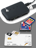 c-enter Multi-Card- und SIM-Reader mit aktivem USB-2.0-Hub, 3 Ports c-enter Card Reader