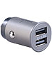 revolt Mini-Kfz-USB-Ladegert mit 2 Ports, fr 12/24 V, 3,1 A, 15,5 W, Alu revolt Kfz-USB-Netzteile fr 12/24-Volt-Anschluss