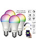 Luminea Home Control 4er-Set WLAN-LED-Lampen, E27, RGB-CCT, 14W(ersetzt 150W), 1.520lm, App Luminea Home Control WLAN-LED-Lampen E27 RGBW