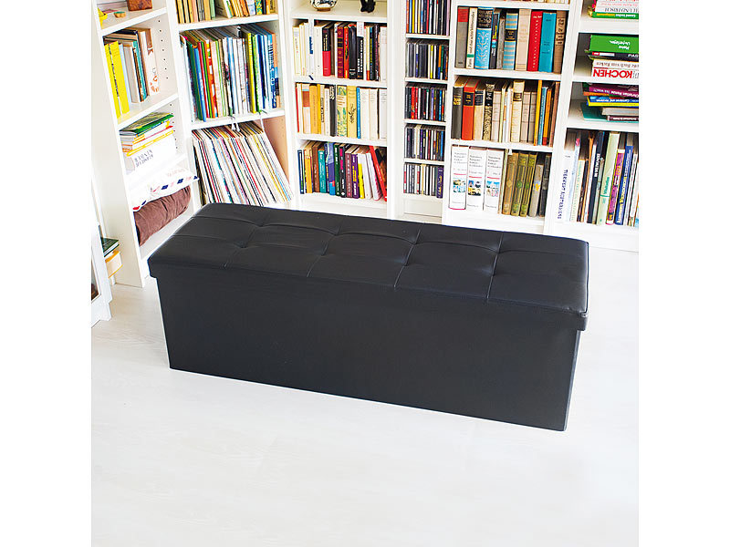 Grosse Sitzbank und Aufbewahrungsbox , schwarz