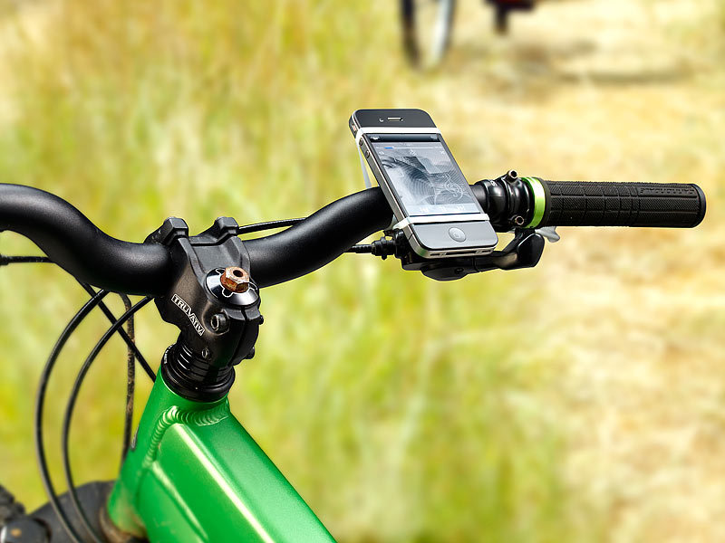 PEARL Handyhalterung Fahrrad: Ultrakompakte Smartphone-Halterung für  Fahrräder, bis 17cm (6,7), Alu (Fahrradhalterung Handy)