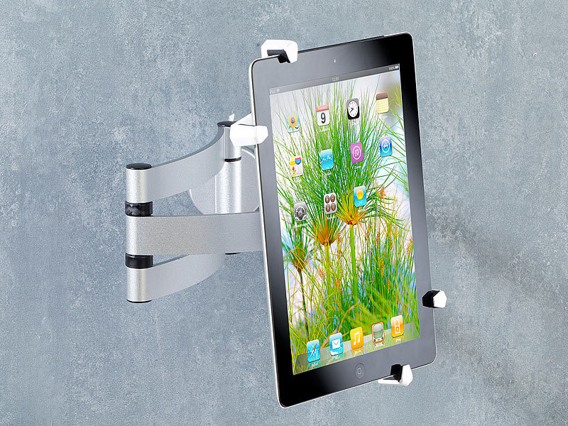 PEARL Handyständer: Faltbarer Universal-Aluminium Smartphone & Tablet- Ständer, verstellbar (Handyhalter klappbar)