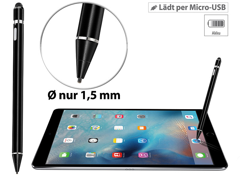 Callstel Tablet Stift Aktiver Touchscreen Eingabestift Mit Integr Akku Auch Fur Ipad Pro Apple Pencil