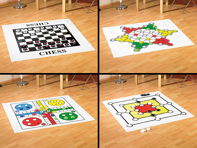 Playtastic XXLSpielmatten im 4erSet Schach/ Mühle