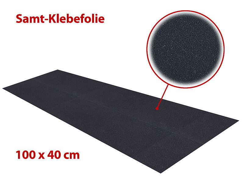 infactory Samtfolie: Samt-Klebefolie 40 x 100 cm, schwarz (Möbelfolie)