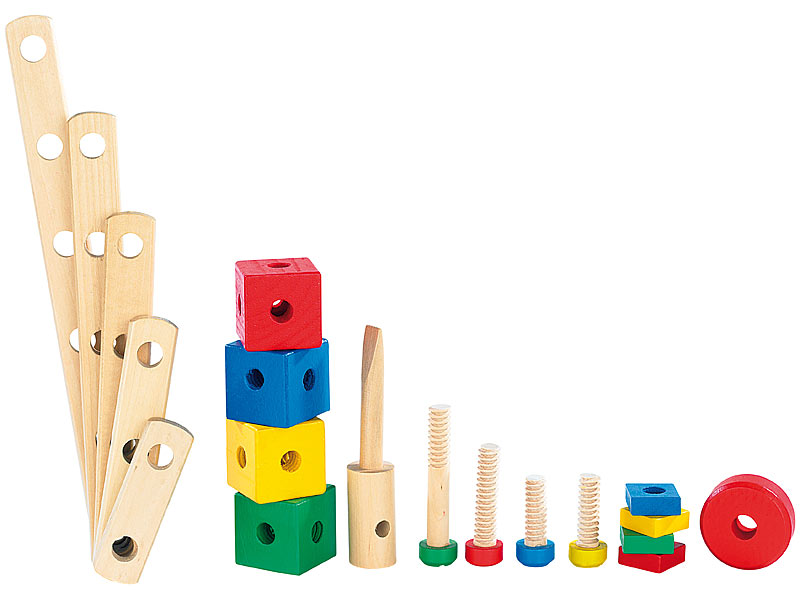 Playtastic 76teiliger Kinder Baukasten mit Bauelementen