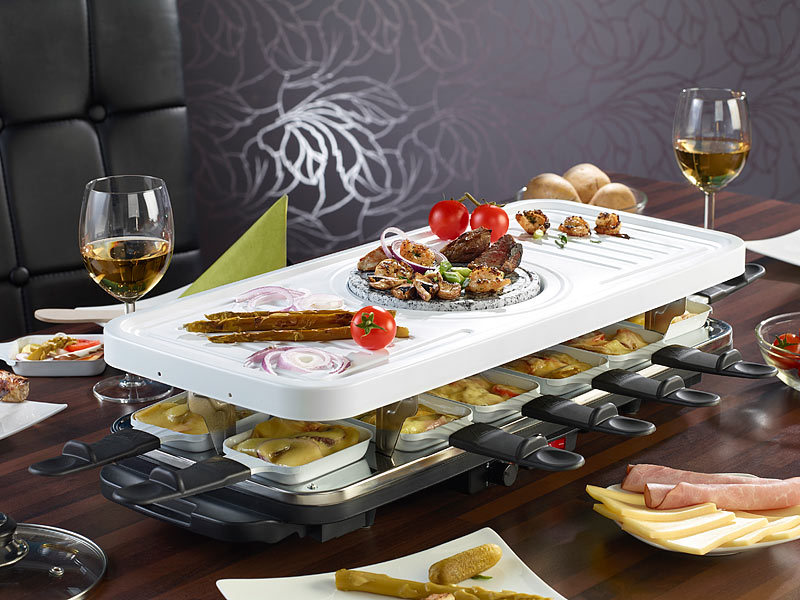TV das Original Keramik Raclette und FondueSet für bis zu 12 Personen