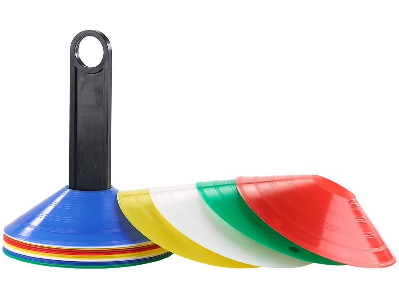 Reehut Markierungshütchen 25 Stück - Trainingskegel Rot, 19,6cm Durchmesser