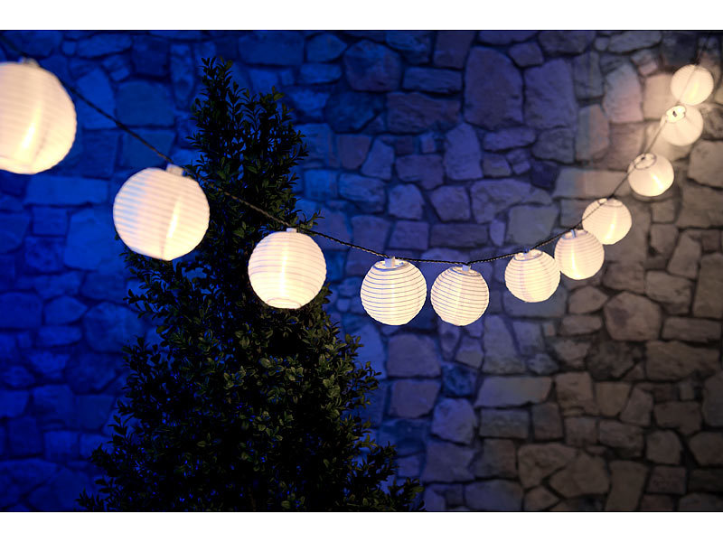 Haus Warmweiß Terrasse Feiern Hof Weihnachtsbaum Samoleus Solar Outdoor Lichterkette 4.8 Meter 20 LEDs Lampions Laterne Solarbetrieben Lichterkette Wasserfest Weihnachten Dekoration für Garten 