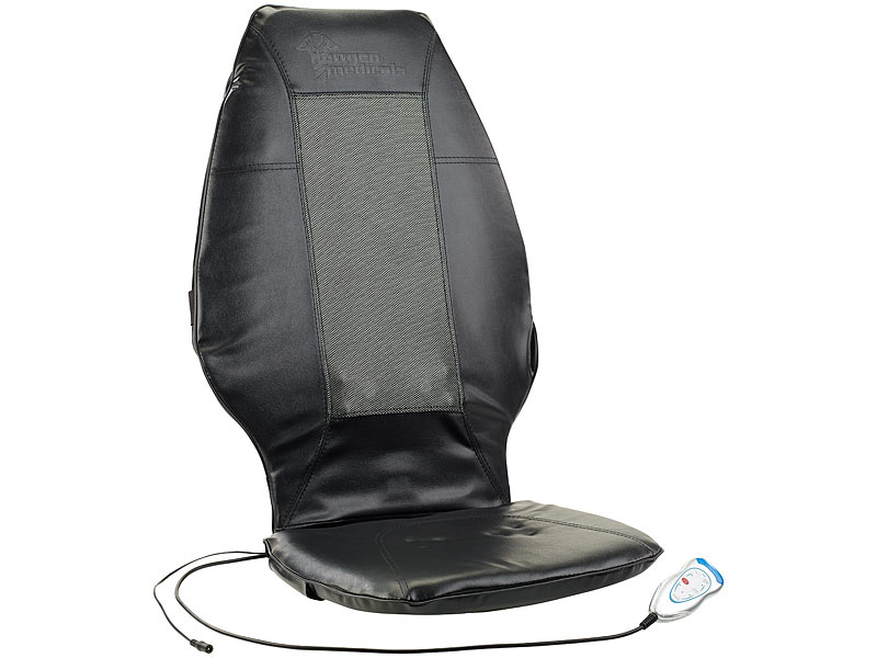 newgen medicals Massagesitzauflage: Shiatsu-Sitzauflage für Rückenmassage,  mit IR-Tiefenwärme & Vibration (Massageauflagen)