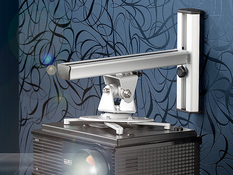 Support Mural Pliable Pour Vidéoprojecteur – Réglable 360°, Charge 3 Kg, Compatible 1/4 Pouce, Design Sobre