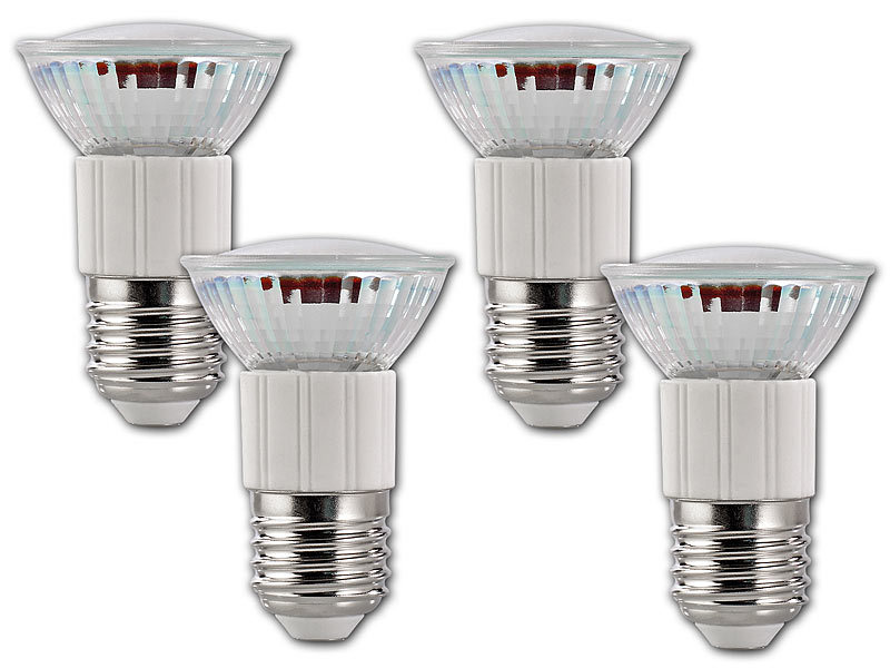 Luminea Neutrallichte LED-Spot: LED-Spot, dimmbar, E27, 60 LEDs, 3,3 Watt, weiß, 320 lm,120