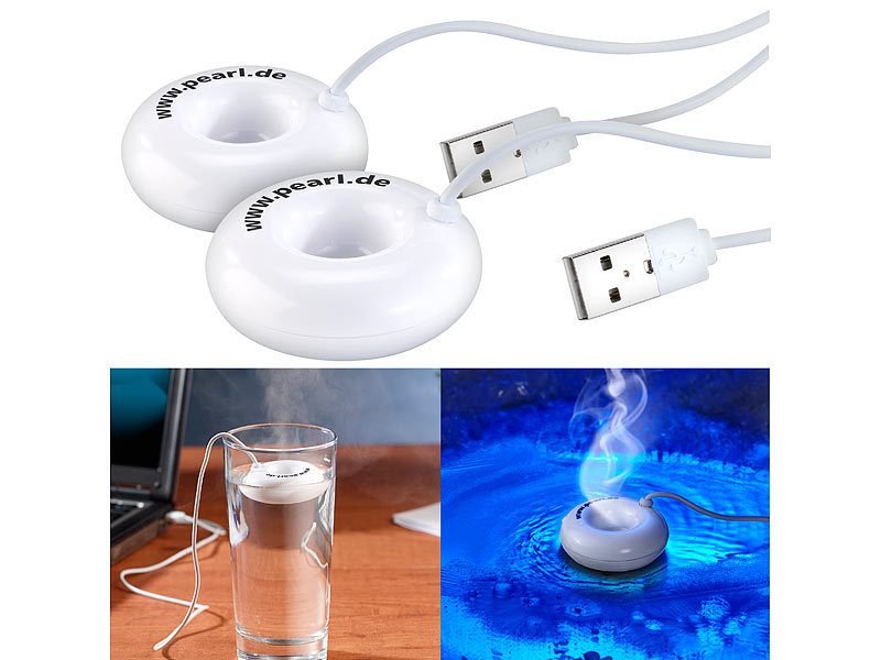PEARL Aroma Diffuser USB: 2er-Set USB-Mini-Luftbefeuchter