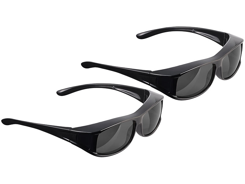 PEARL Auto-Nachtsicht-Brillen: 2er-Set Nachtsicht-Brillenclips im  Pilotenbrillen-Design, polarisiert (Überzieh-Nachtsicht-Brillen)