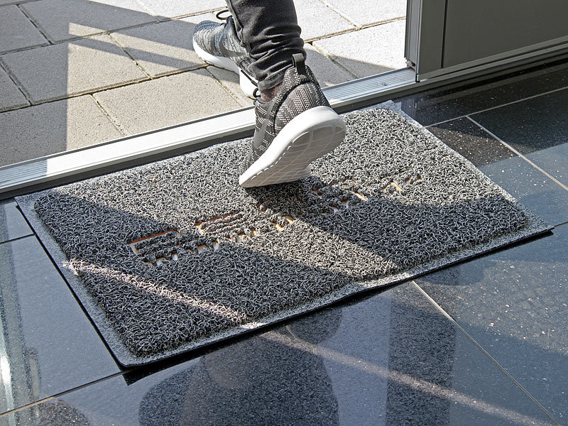 Fußmatte Schmutzfangmatte Türmatte Schmutzmatte Sauberlaufmatte  Fußabstreifer (40 x 60 cm, grau)