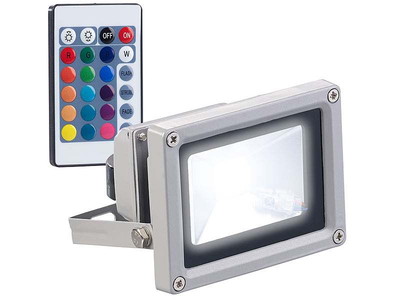 DE 5-100W LED Innen/Außen Strahler RGB Außenleuchte Flutlicht mit Fernbedienung