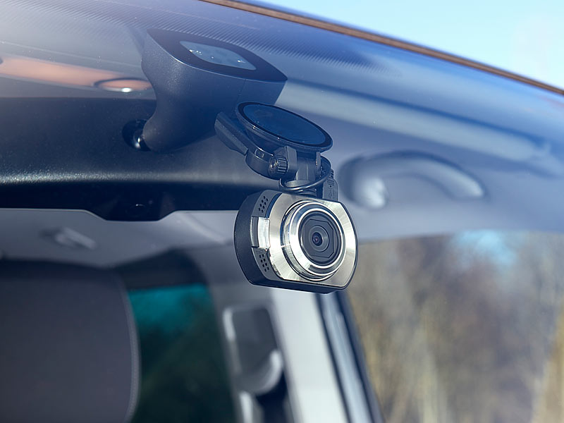 NavGear Car Camera: Full HD Dash Cam with 2 Cameras for 360° Panoramic  View, G-Sensor (Car Cameras, 360 Degree Camera Car, Security Camera Motion