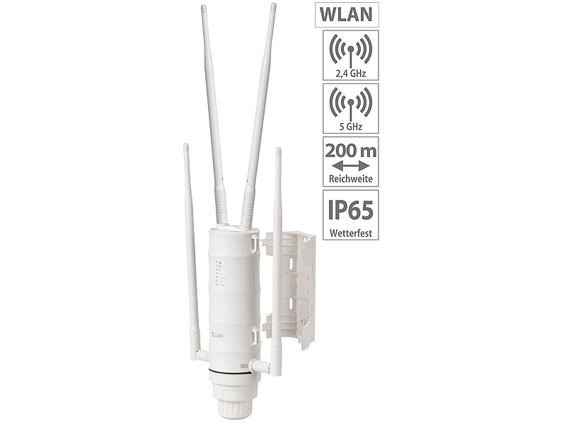 7links WLAN Verstärker: Wetterfester Outdoor-WLAN-Repeater mit 1.200  Mbit/s, für 2,4 & 5 GHz (WLAN Antenne außen)