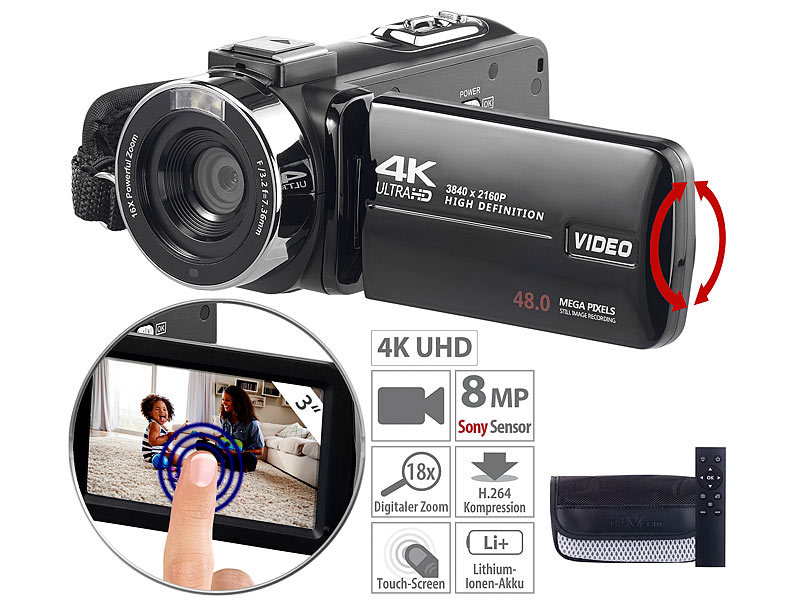 LCD-Video-Digitalkamera 3.0 in LCD-Bildschirm 18-Fach Zoom HD-Spiegelreflexkamera Tragbare Digitalkamera mit Langer Länge 01 