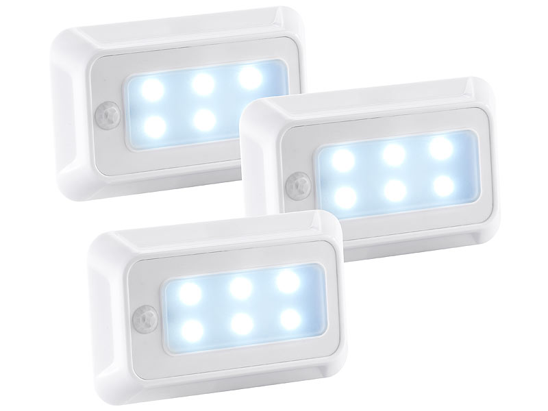 3/6 × LED Nachtlicht Bewegungsmelder Sensor Leuchte Kabellos Nachtleuchte Lampe 