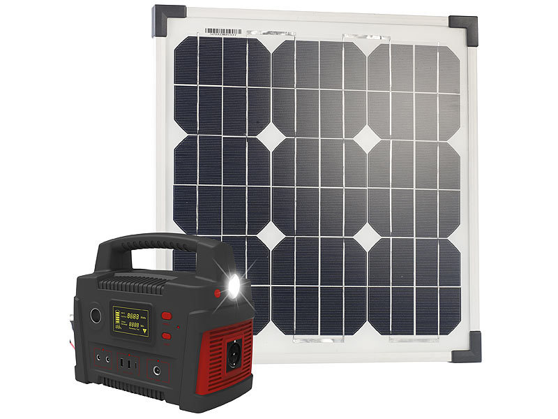revolt Solar Generator Camping Powerbank & SolarKonverter mit 20Watt