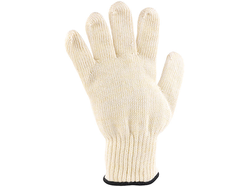 feuerfeste Handschuhe Hitzeschutz für Ofen und Grill 2 x Grillhandschuh beige 