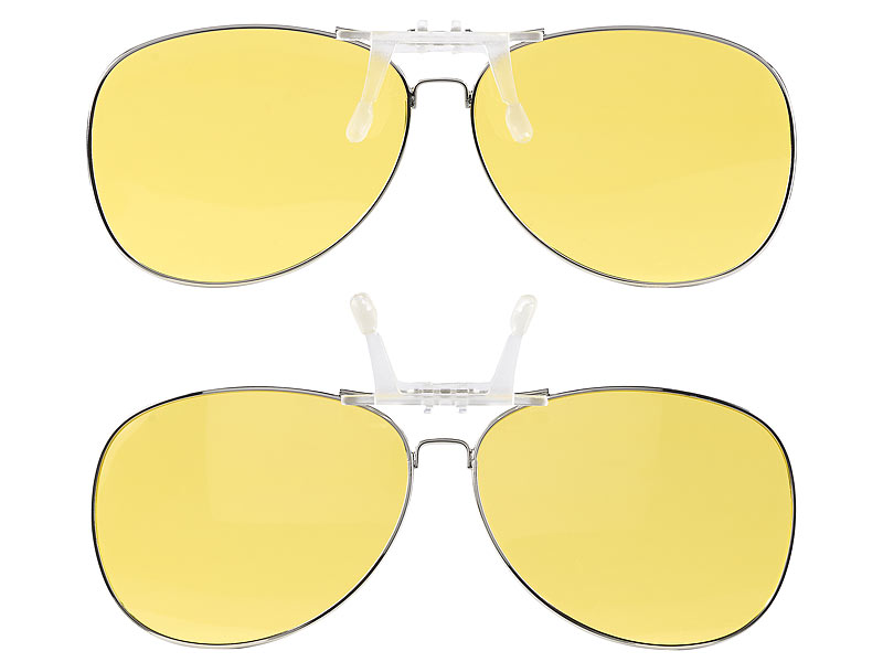 Speeron Sonnenbrille Hochklappen: 2er-Set Sonnenbrillen-Clips Allround  für Brillenträger (Clip On Sonnenbrille)