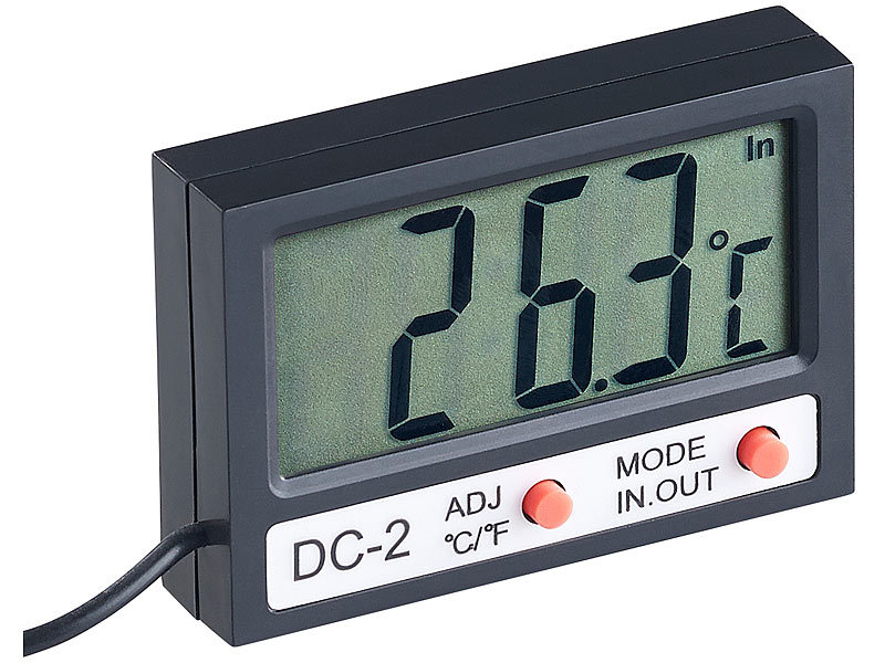 infactory Aquariumthermometer: Digitales Aquarium-Thermometer mit Uhrzeit  und LCD-Display, 1 m Kabel (Aquarium Thermometer mit Fühler)