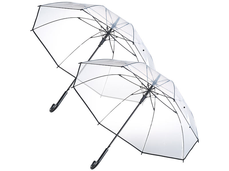 Regenschirm Stockschirm Hochzeit Schirm durchsichtig transparent 90 cm