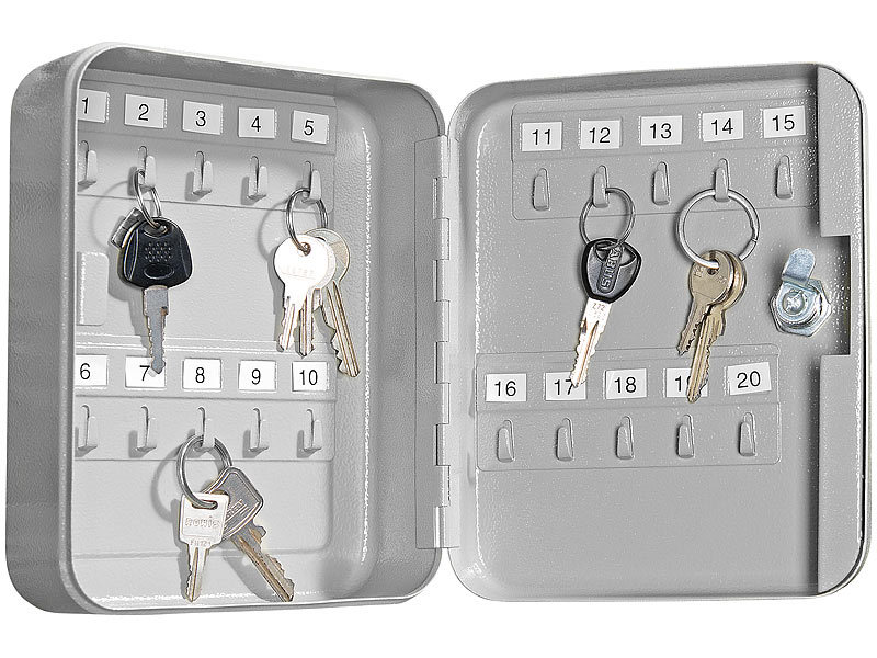 Schlüsselkasten Schlüsselschran inkl.48 Schlüsselanhänger Stahl 