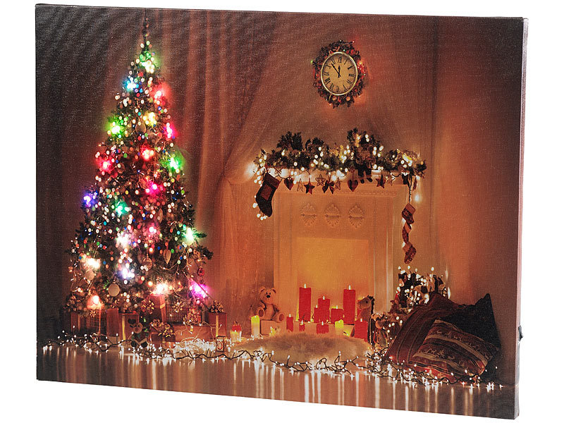 infactory Beleuchtete LED  Weihnachtsbilder Wandbild 