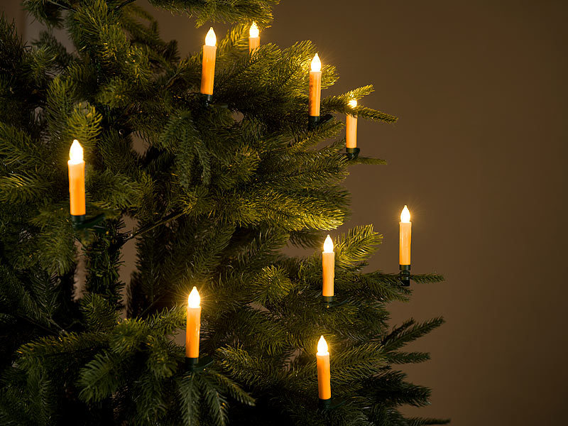 LED Weihnachtskerzen Lichterkette Weihnachtsbaum Kerzen Licht Kabellos Warm/RGB