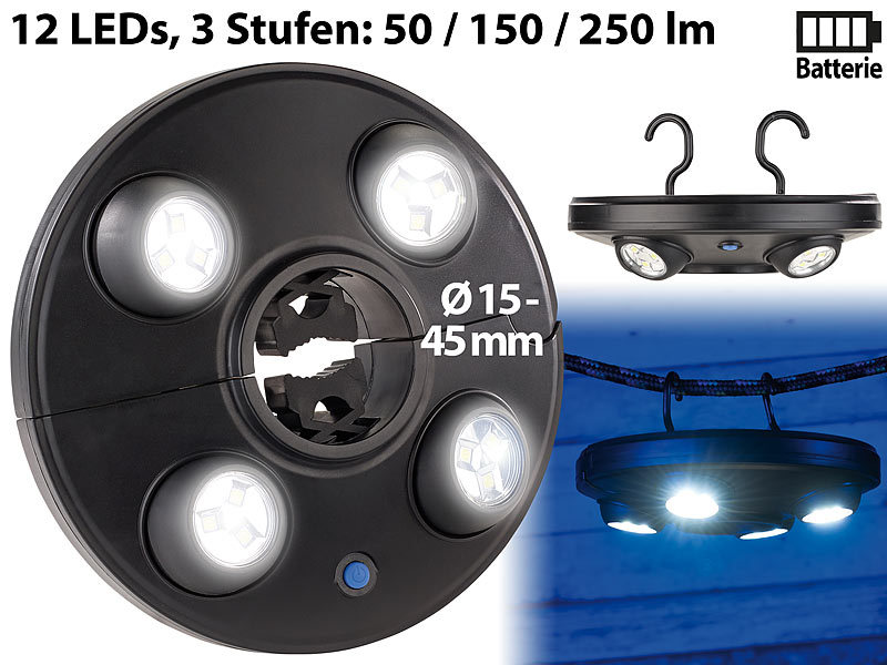 Lunartec Blaulicht: LED-Partyleuchte im Blaulichtdesign, 360°-Beleuchtung,  Batteriebetrieb (Blaulicht Batterie)