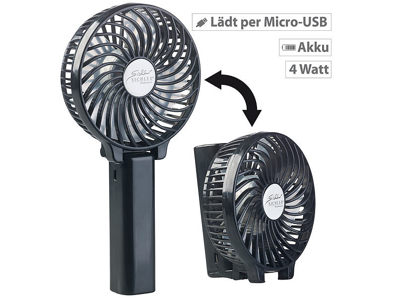 Tragbarer Lithi-Akku Tischventilator Ventilator Windmaschine 4 Geschwindigkeiten 
