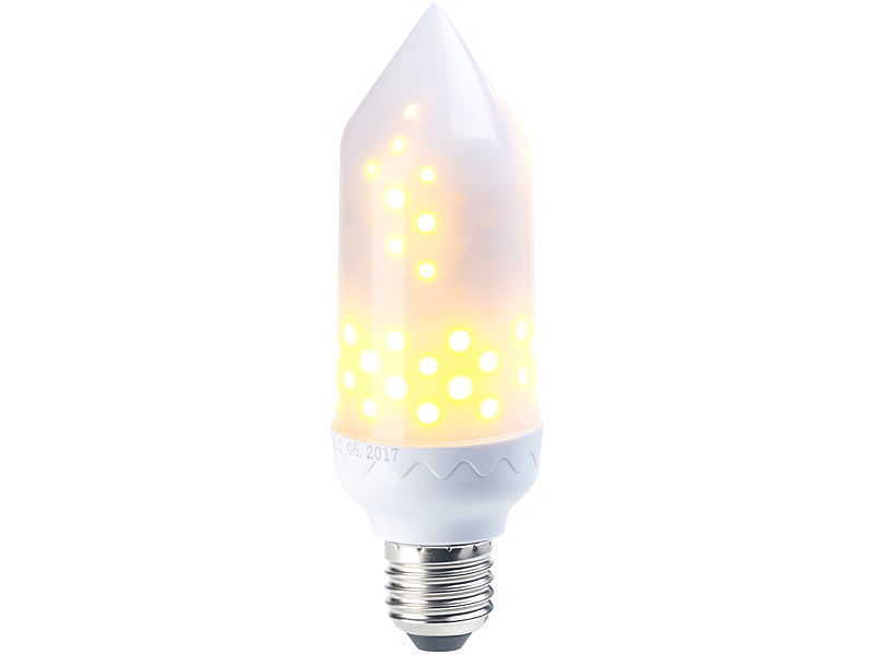 Luminea LED Flammeneffekt 3er Set LED Flammen Lampen