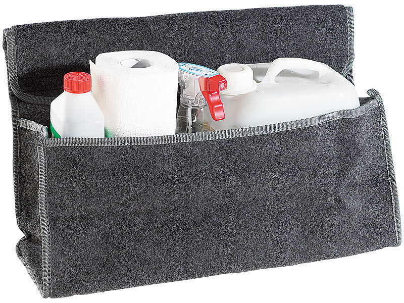 Lescars Kofferraumtasche Klett: Anti-Rutsch-Kofferraumtasche mit  Klettbefestigung Large (Kofferraum Organizer Klett)