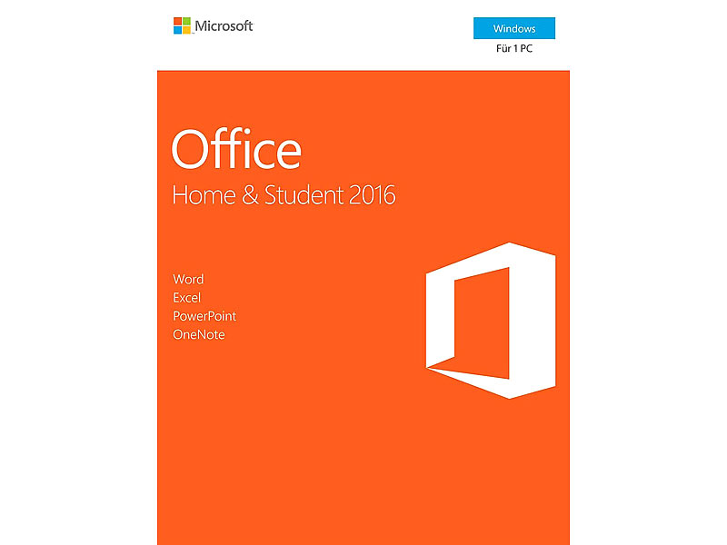 Microsoft Office 2016 Home & Student mit Word, Excel, PowerPoint und