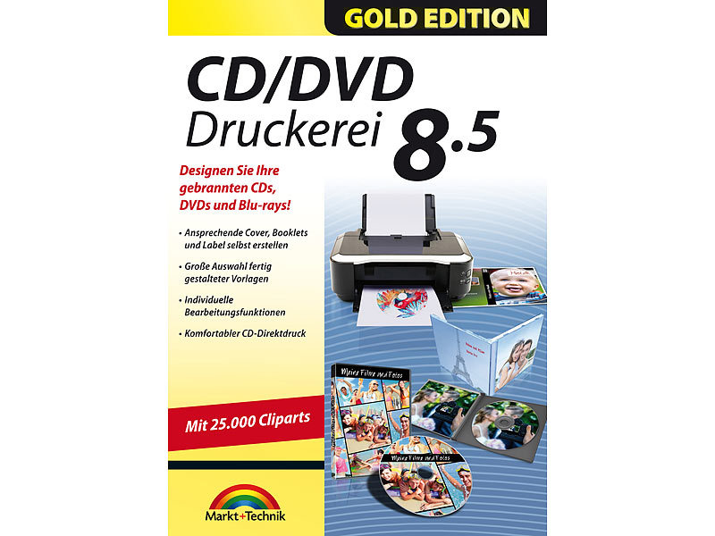 Mut Druckprogramm Cd Dvd Druckerei 8 5 Gold Edition Fur Windows Vista 7 8 8 1 10 Druck Vorlage