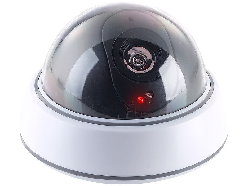 Kamera Attrappe Überwachungskamera Dummy Dome Fake LED Blinklicht Alarm Dom 