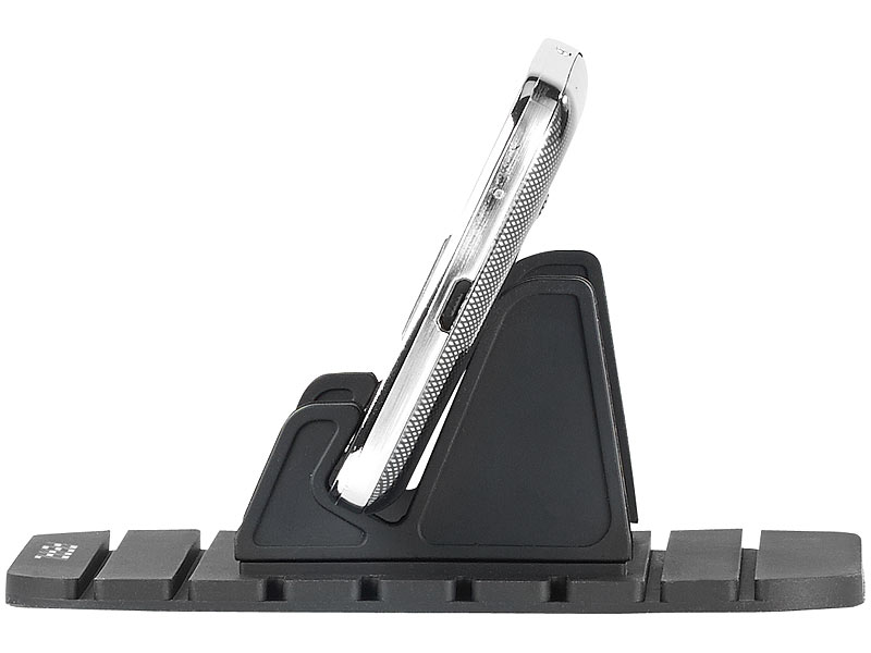 PEARL Handyaufsteller: Universal-Aufsteller für Smartphones bis 1 cm Tiefe,  Anti-Rutsch-Matte (Auto Handyhalter)