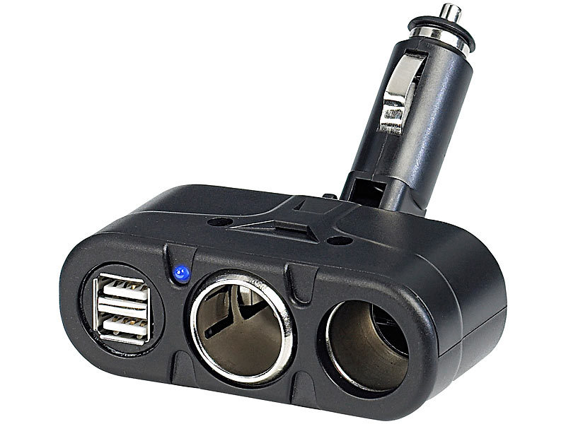 revolt 12V Verteiler: Kfz-Verteiler mit je 2 12/24-Volt- und USB-Buchsen,  4,8 A (12V Verteiler Auto)