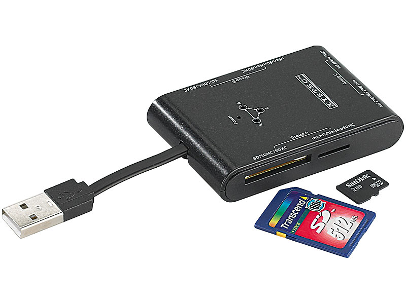 Xystec SDXCfähiger MultiCardReader CR220.copy SD/microSD/MS Pro/M2