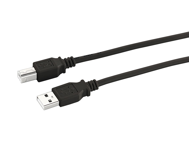 goobay USB Druckerkabel: USB 2.0 High-Speed Anschlusskabel, 1,8 m, schwarz ( USB A Kabel)
