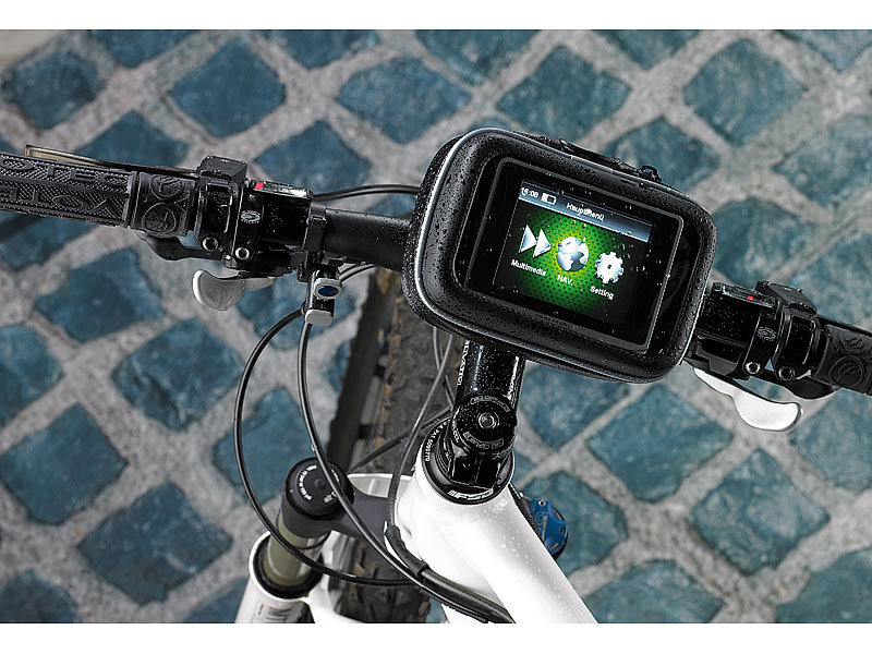 Fahrrad- und Motorrad-Handyhalterung mit integriertem powerbank