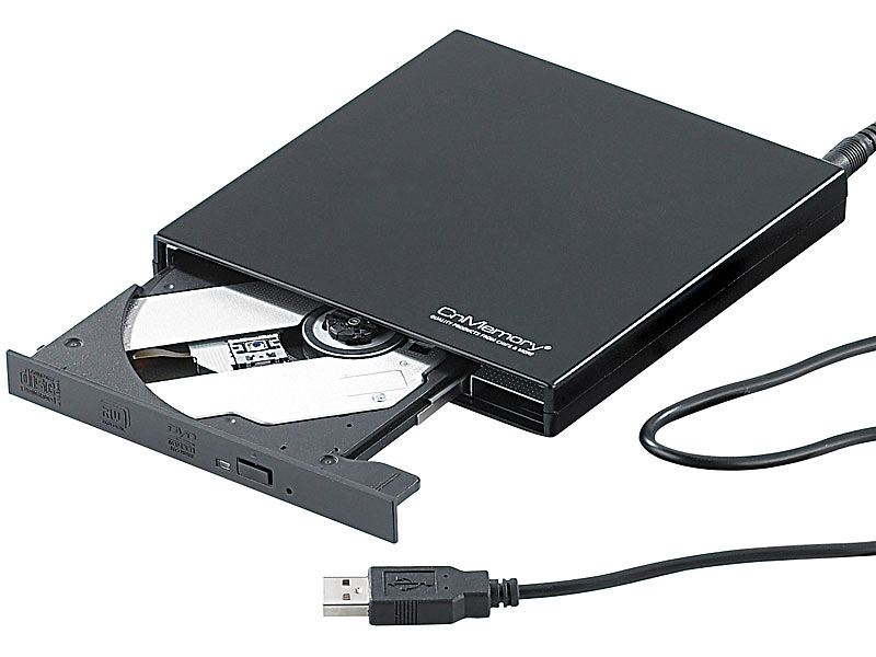 Externer 8x-DVD-Brenner im Slimline-Design, USB 2.0
